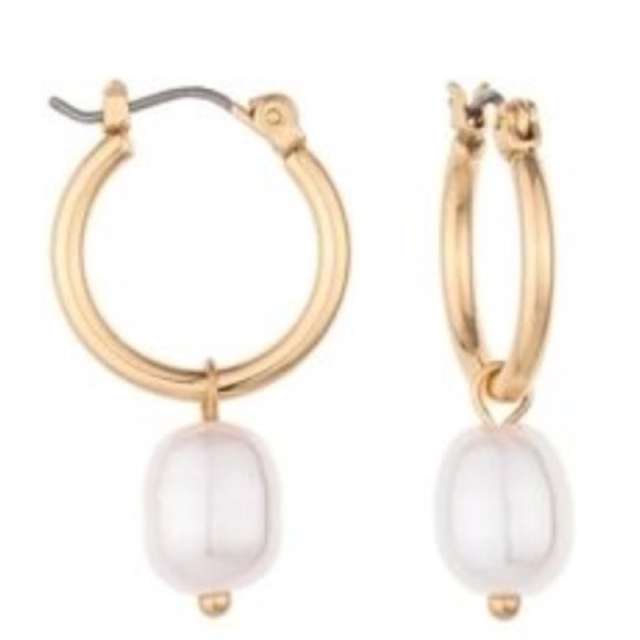 Charged Jewelry REMOVABLE PEARL & STONE HUGGIE EARRINGS MSRP: $50 - Picture 1 of 6